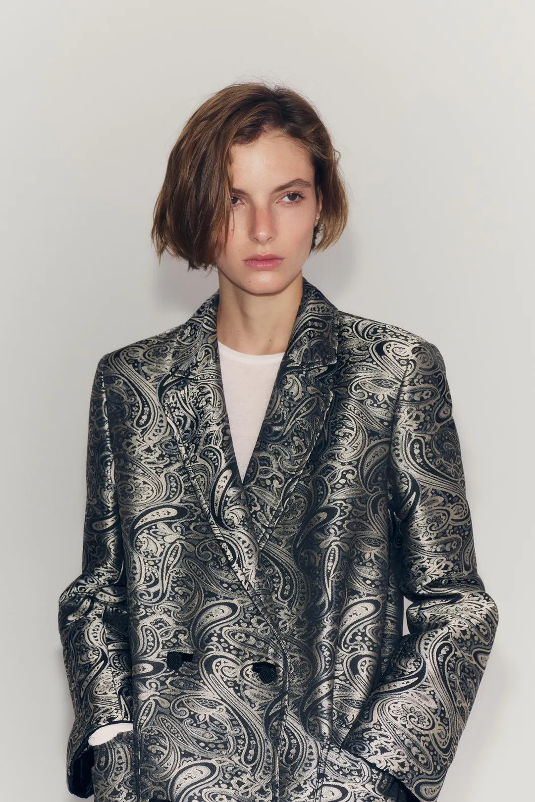 Жаккардовое пальто ZW Collection, Zara