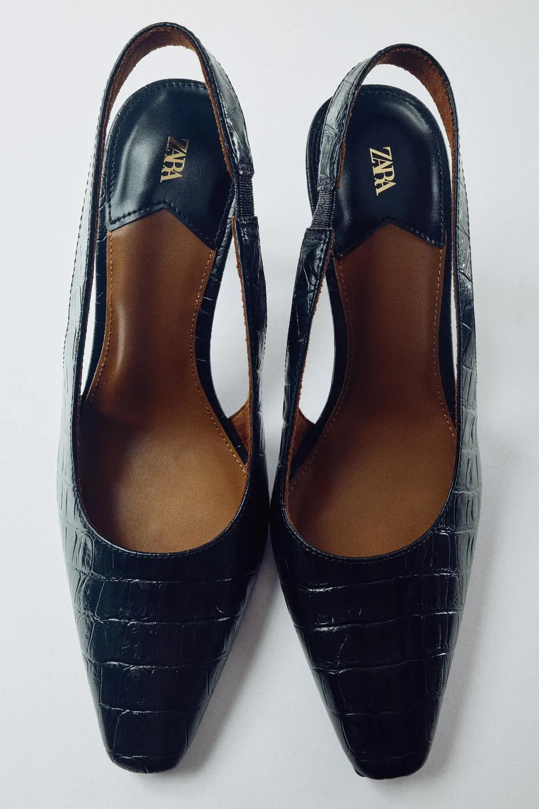 Фактурные туфли с открытой пяткой, Zara