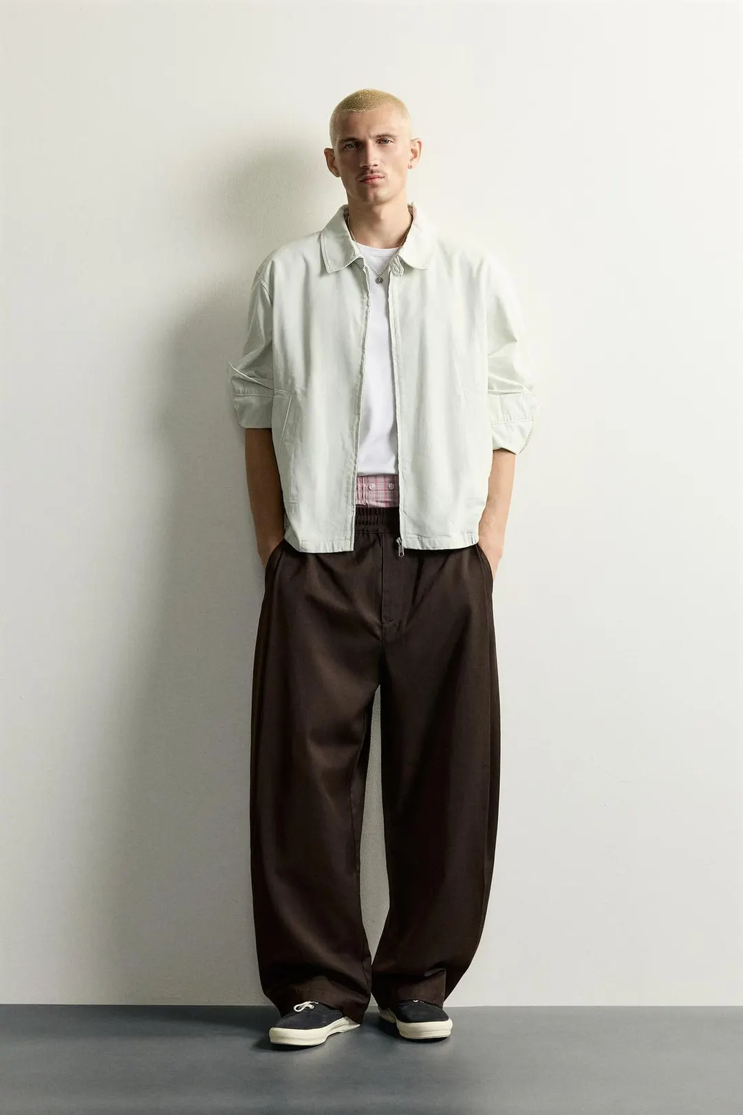 Брюки кроя баллон с боковыми складками, Zara