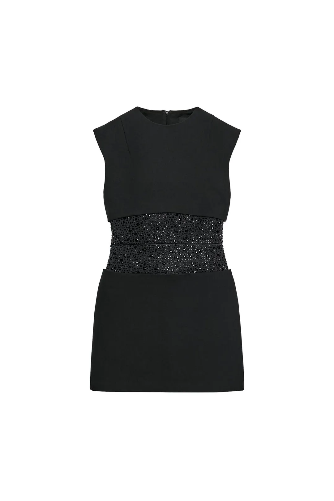 Комбинированное мини-платье со стразами, Zara