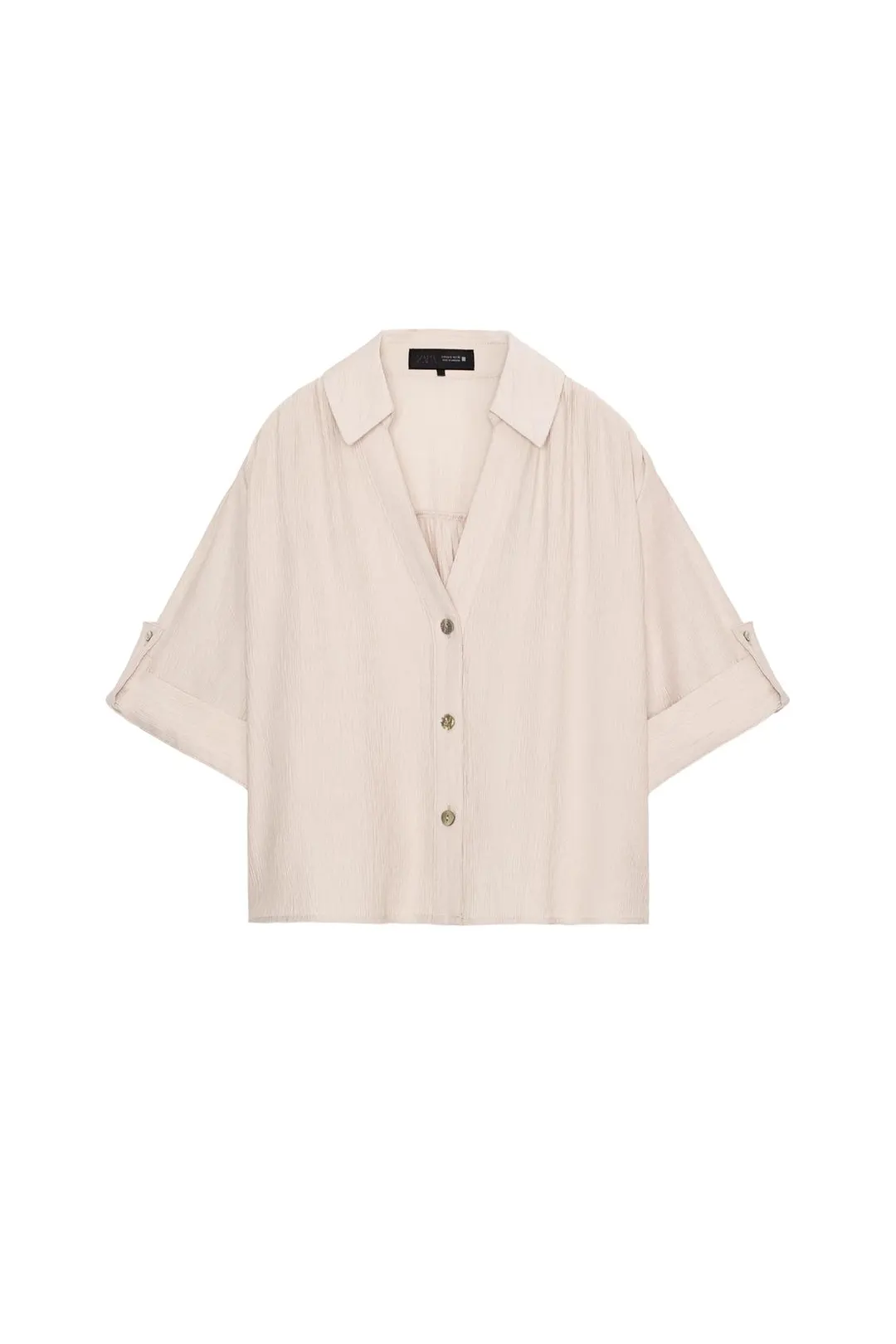 Рубашка струящаяся с короткими рукавами, Zara