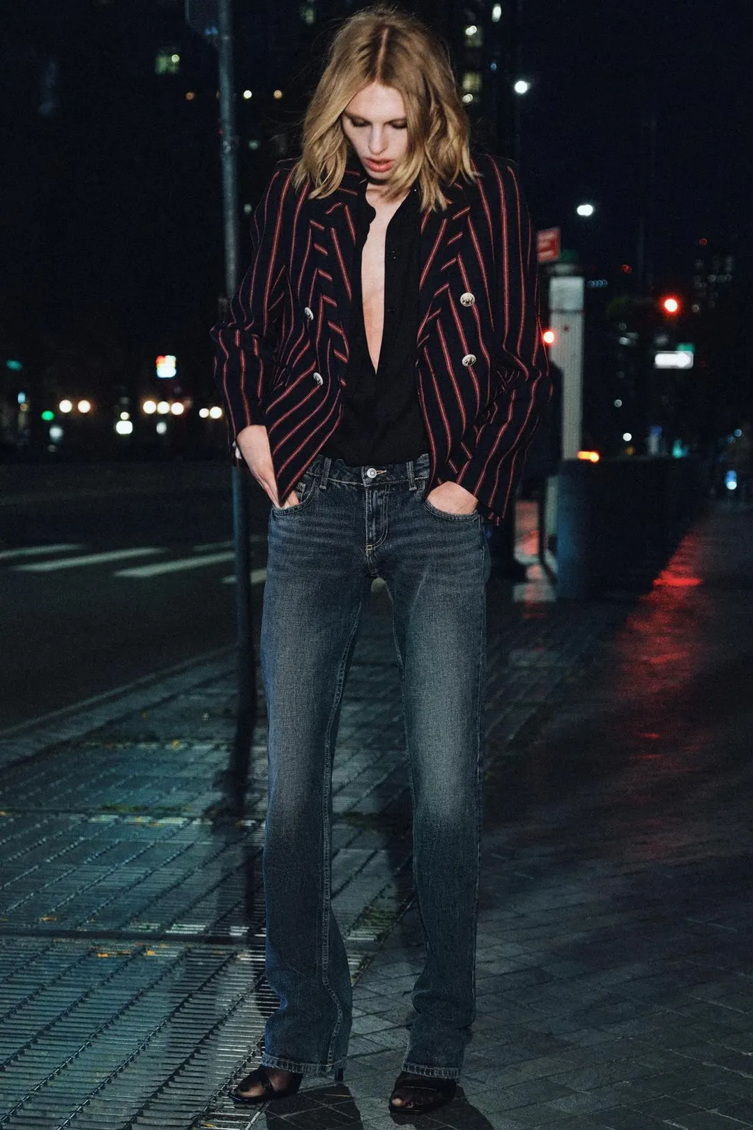 Полосатый блейзер ZW Collection, Zara