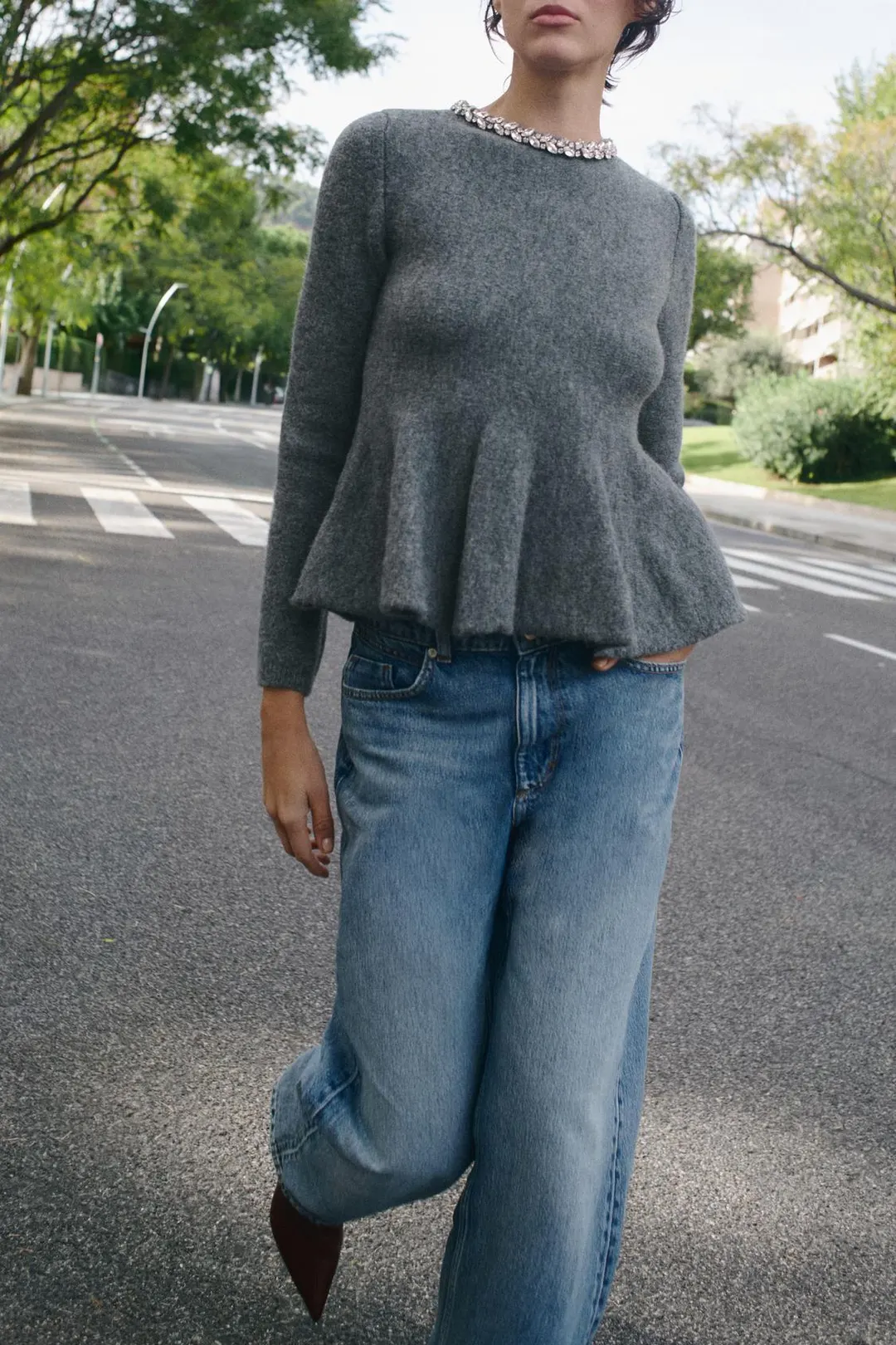 Джемпер с декоративными бусинами, Zara