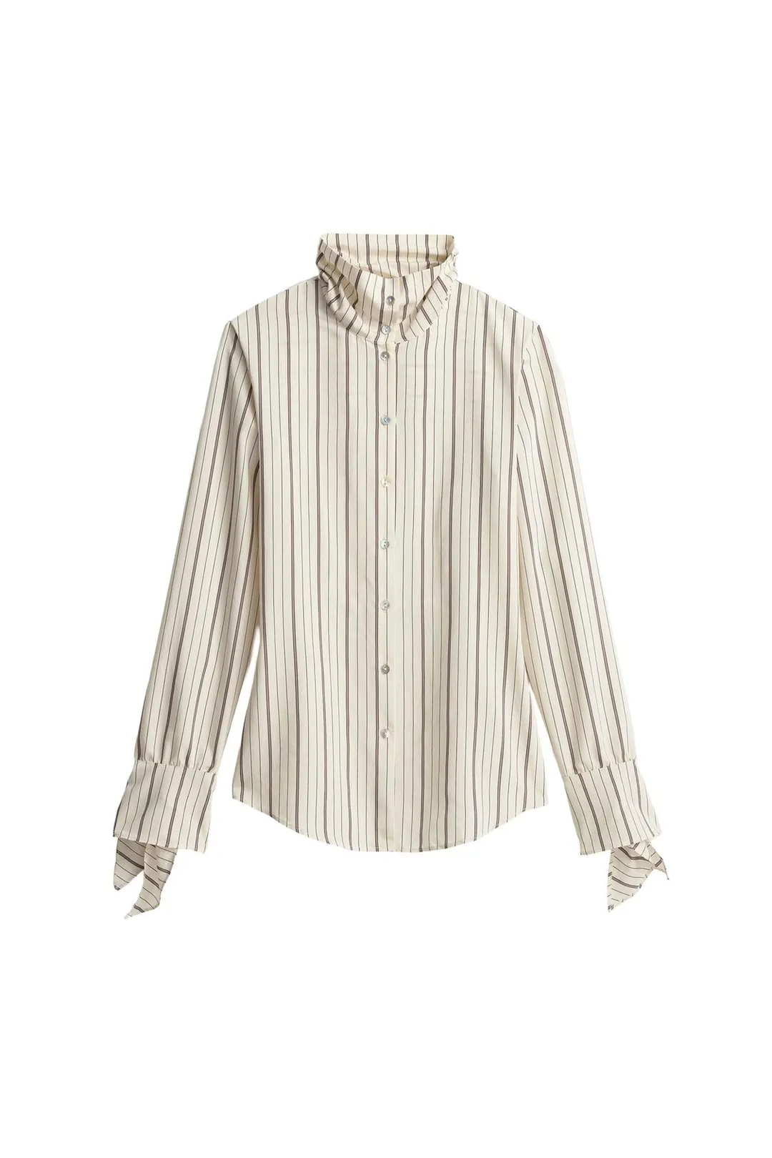 Рубашка в полоску с высоким воротником Limited Edition, Zara