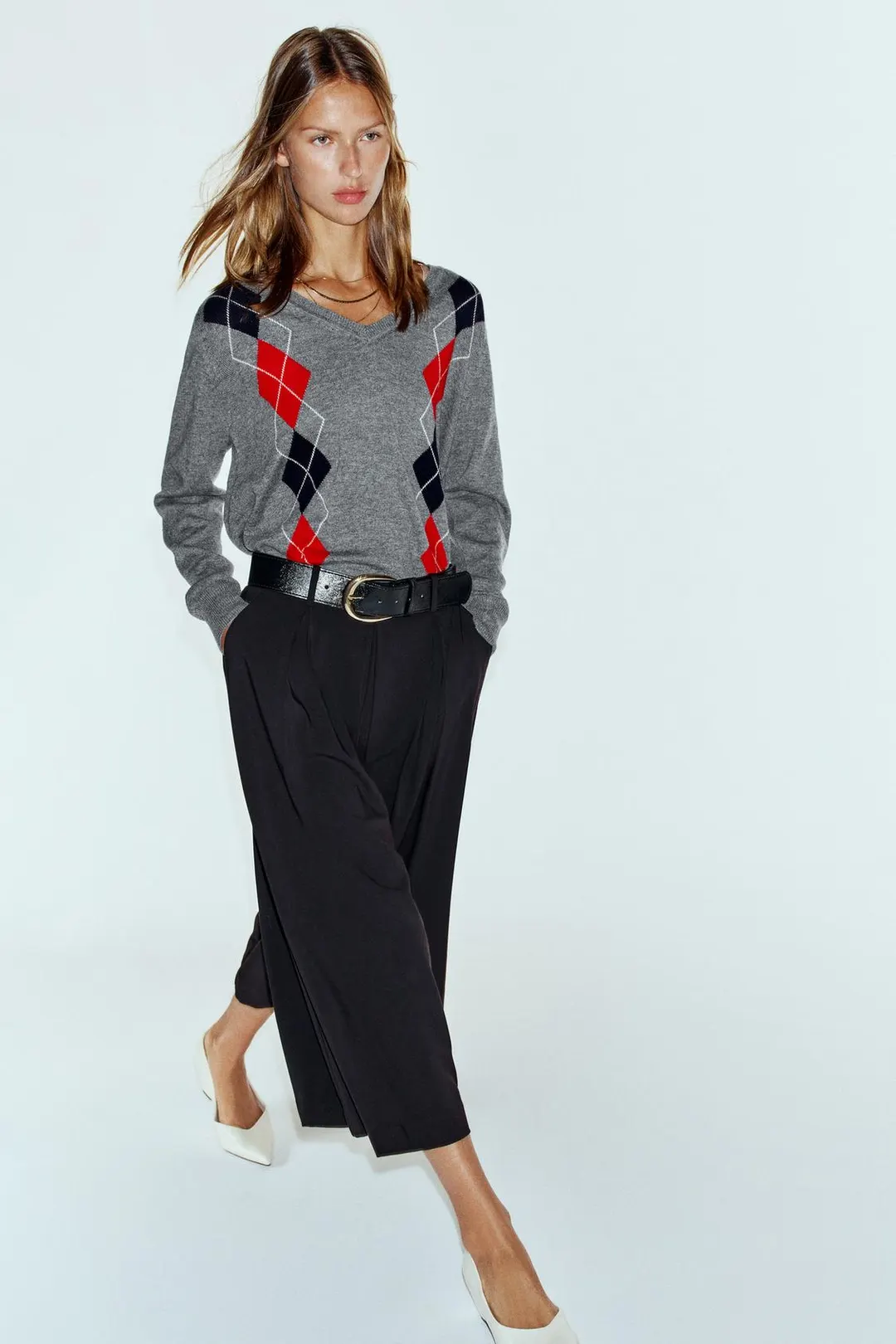 Кюлоты со складками и поясом, Zara