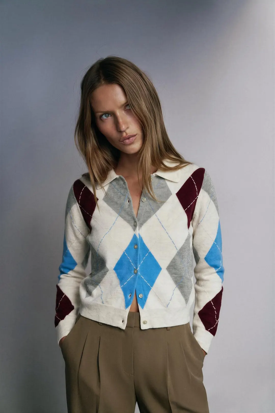 Кардиган вязки аргайл, Zara