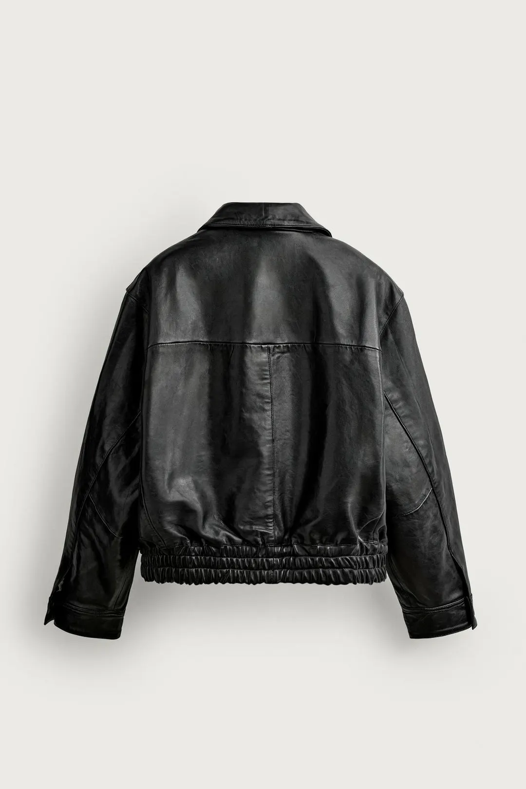 Пиджак укороченный приталенный из кожи, Zara