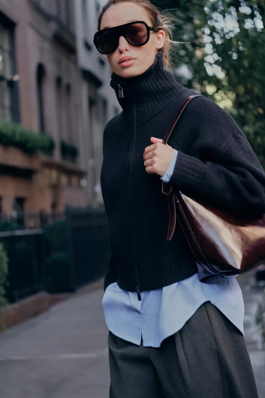 Кардиган с высоким воротником, Zara