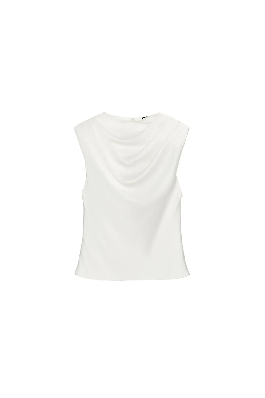 Атласный топ с подплечниками и складками, Zara