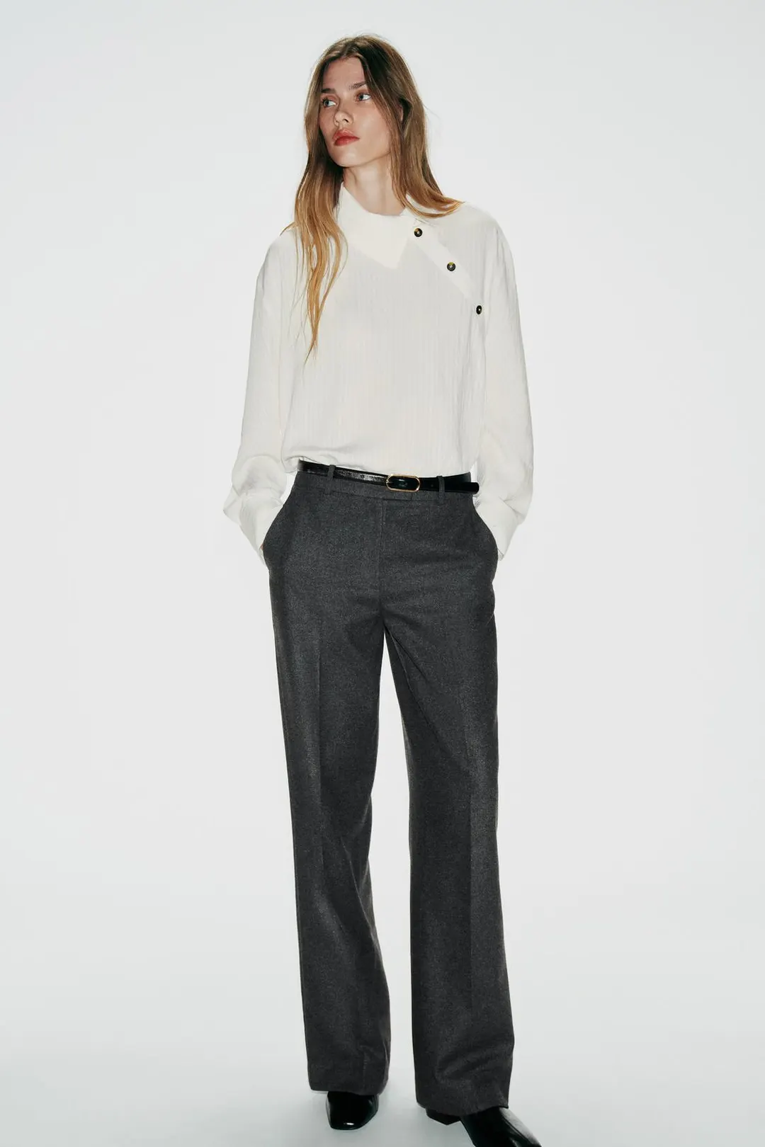 Рубашка в полоску с запахом, Zara