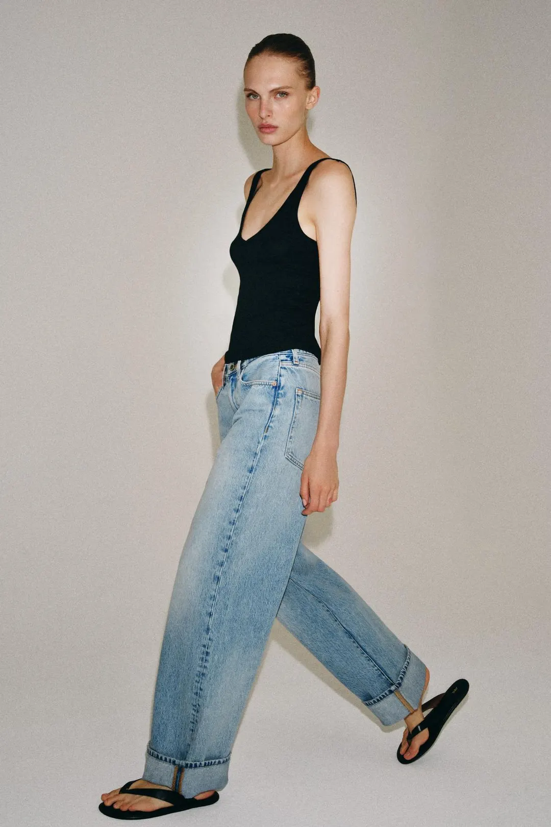 Топ на бретелях из хлопка, Zara