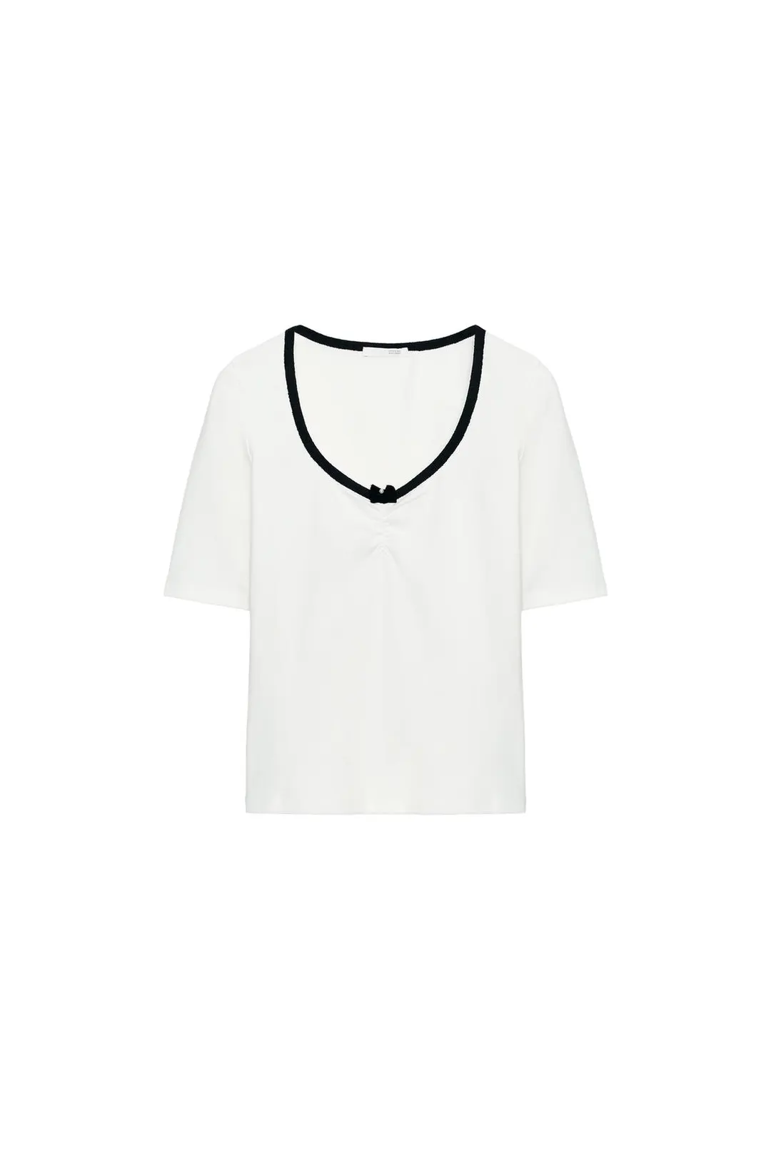 Футболка с контрастным бантом у горловины, Zara