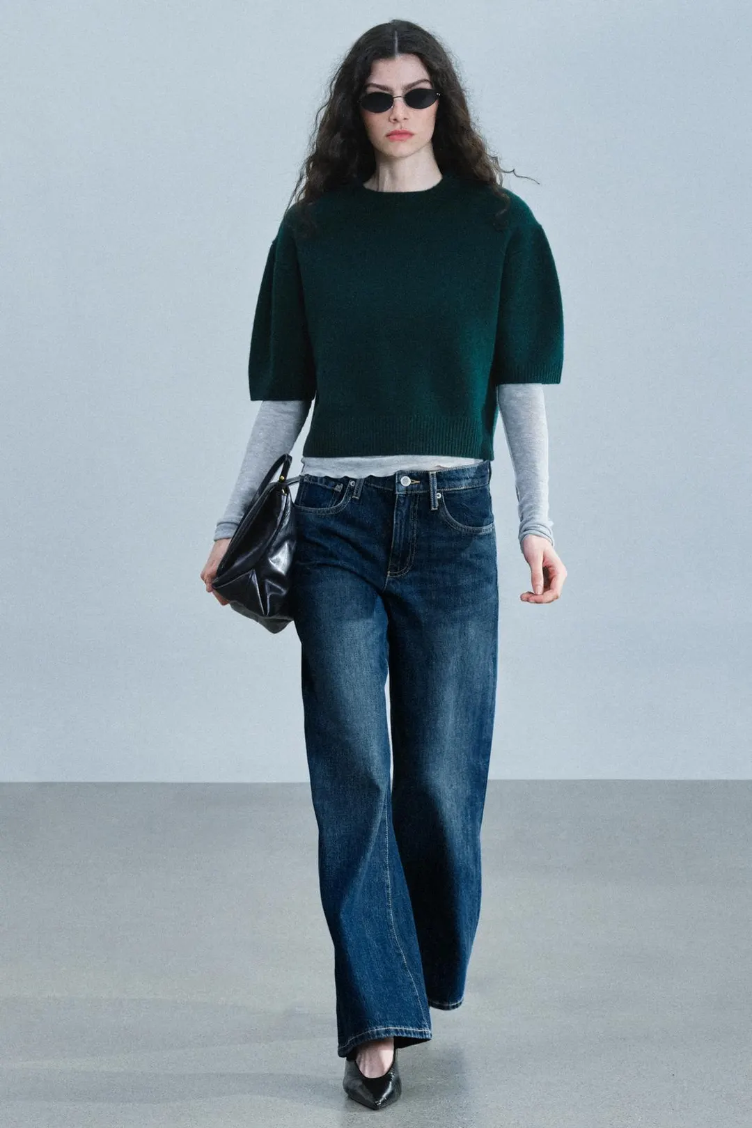 Джинсы широкие с низкой посадкой ZW Collection, Zara
