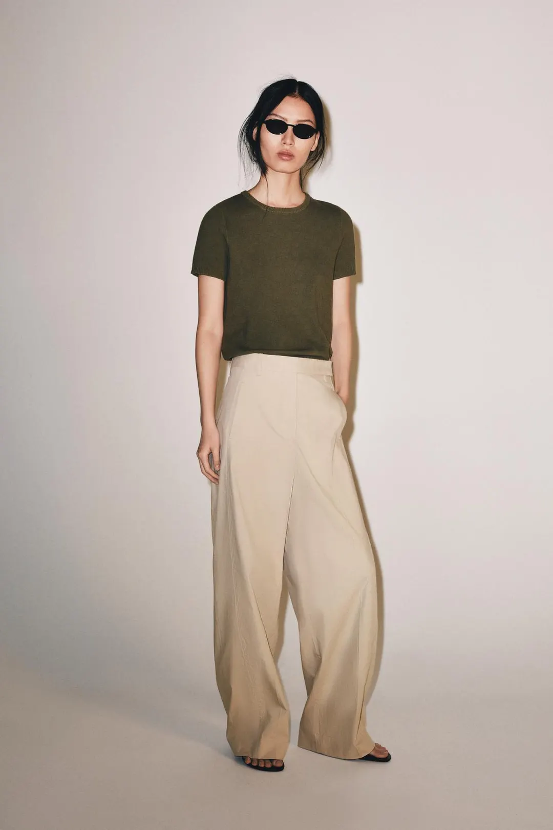 Вязаный топ с короткими рукавами, Zara