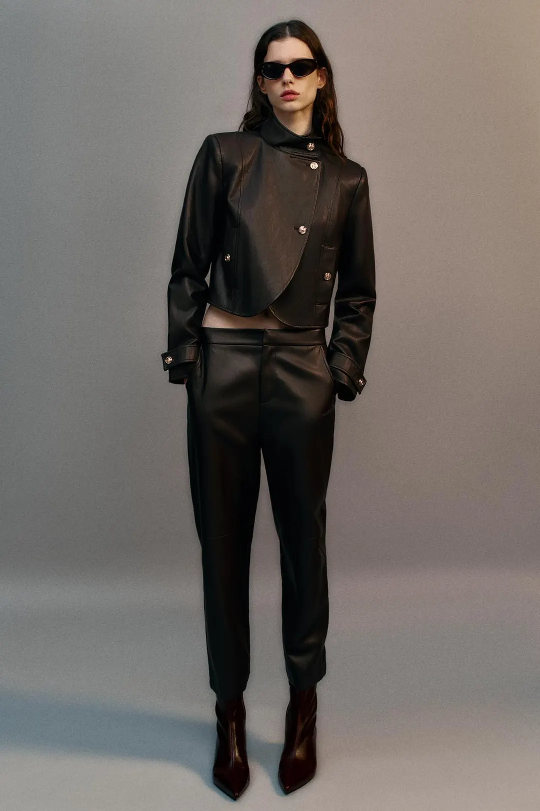 Укороченная куртка под кожу, Zara