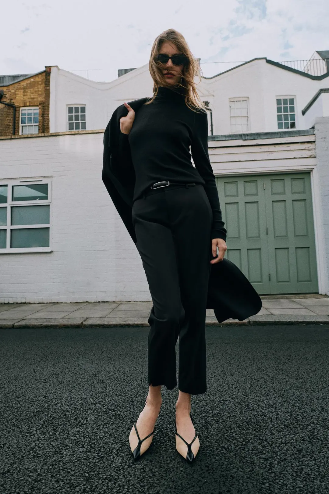 Туфли с открытой пяткой из комбинированных материалов, Zara
