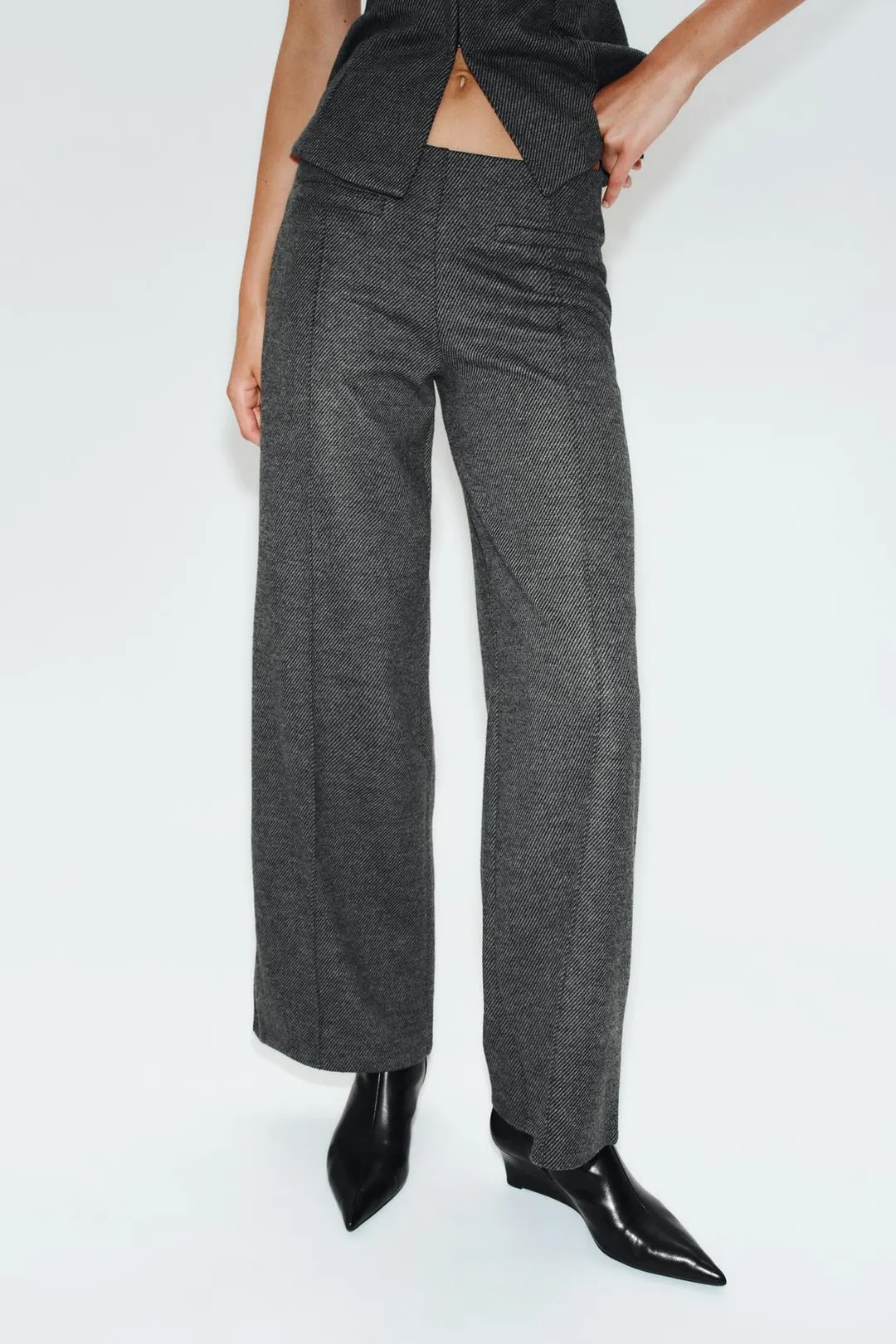 Брюки со складками, Zara