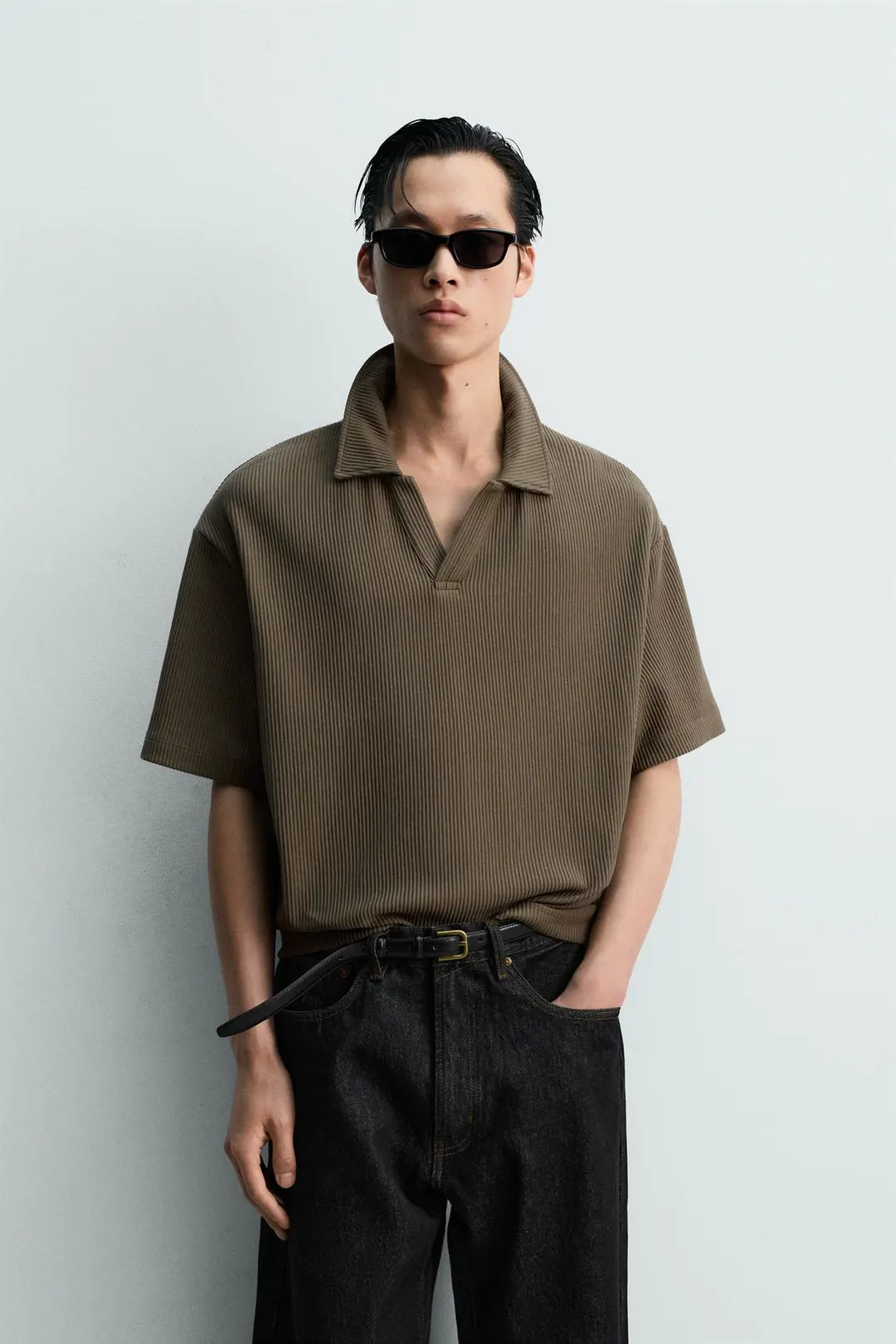 Поло в рубчик свободного кроя, Zara