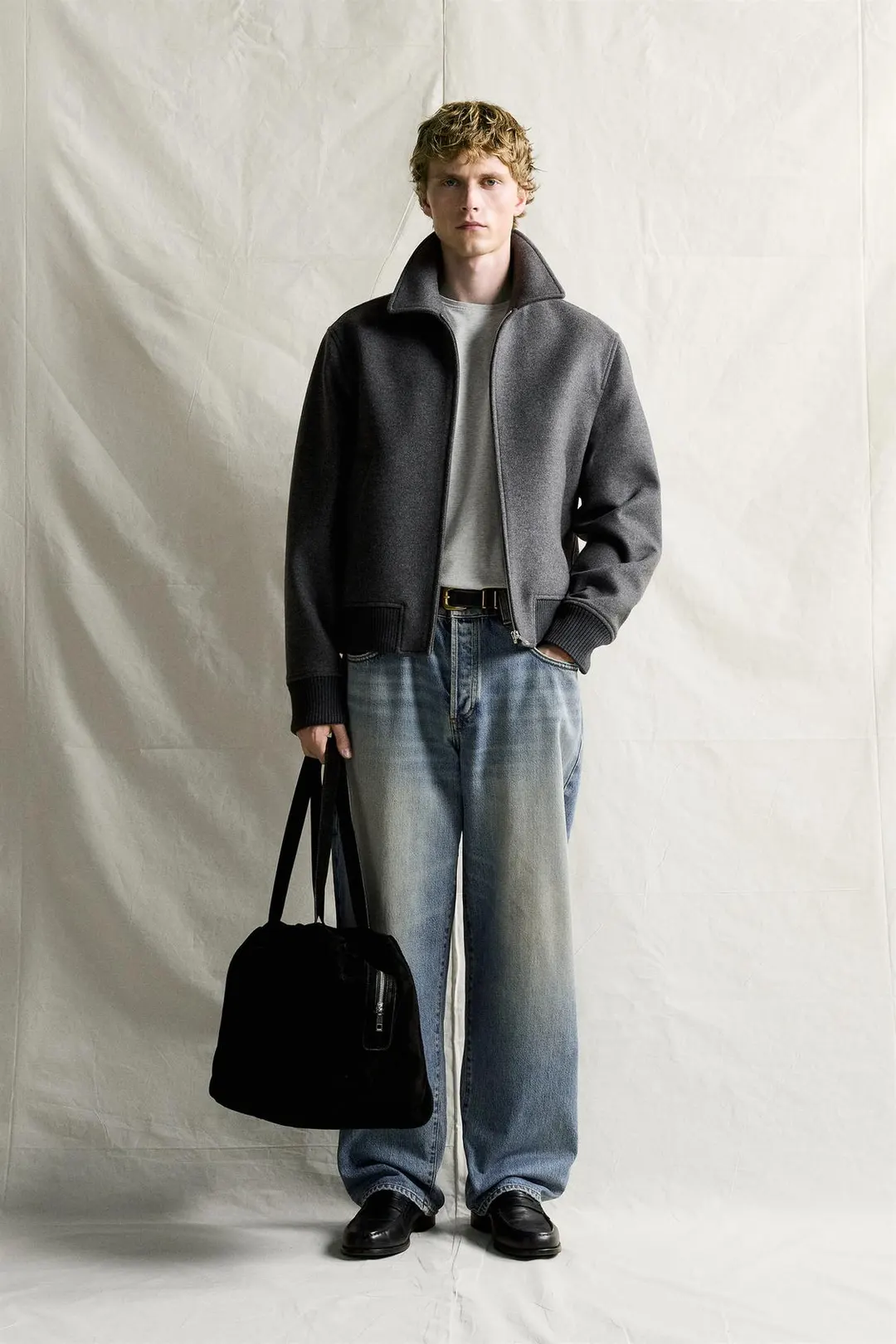 Куртка прямого кроя из смесовой шерсти Manteco®, Zara