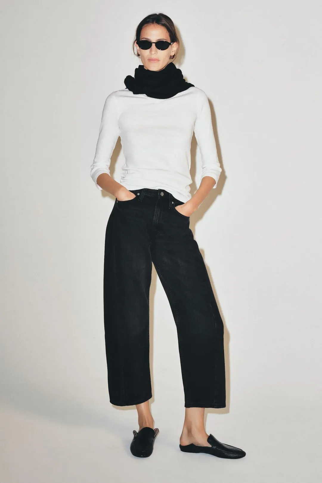 Джинсы до щиколотки свободного кроя со средней посадкой ZW Collection, Zara