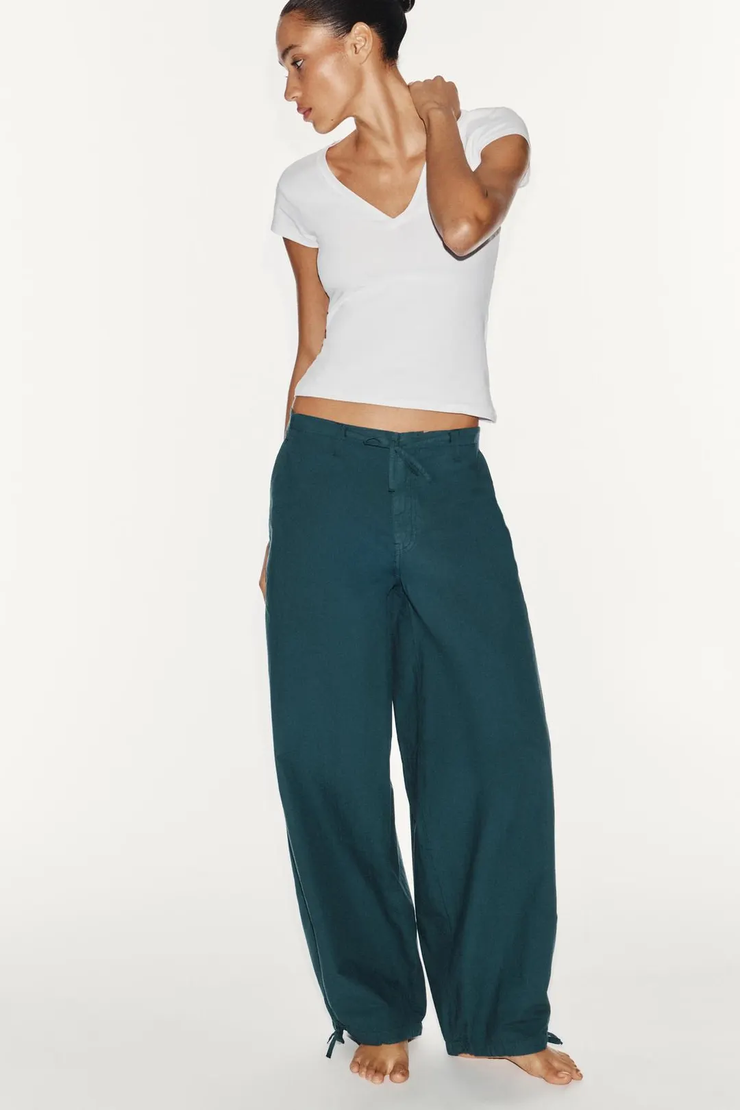 Брюки широкого кроя на кулиске, Zara