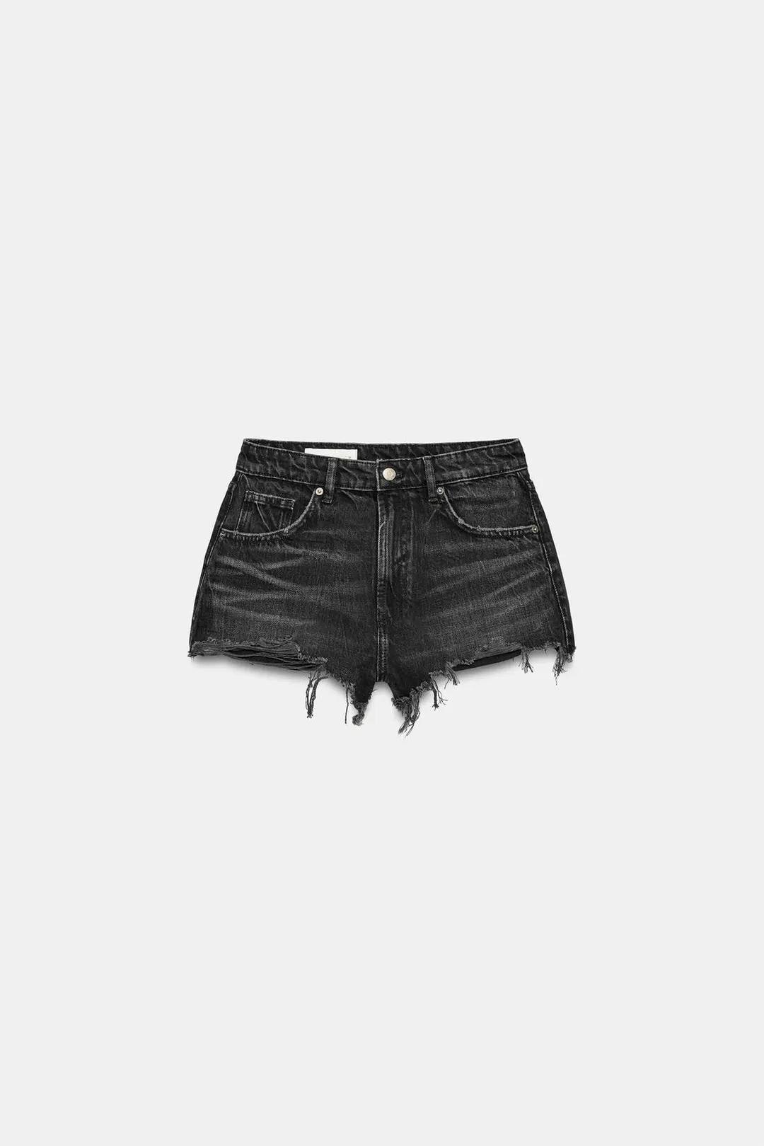 Джинсовые шорты TRF с разрывами и высокой посадкой, Zara