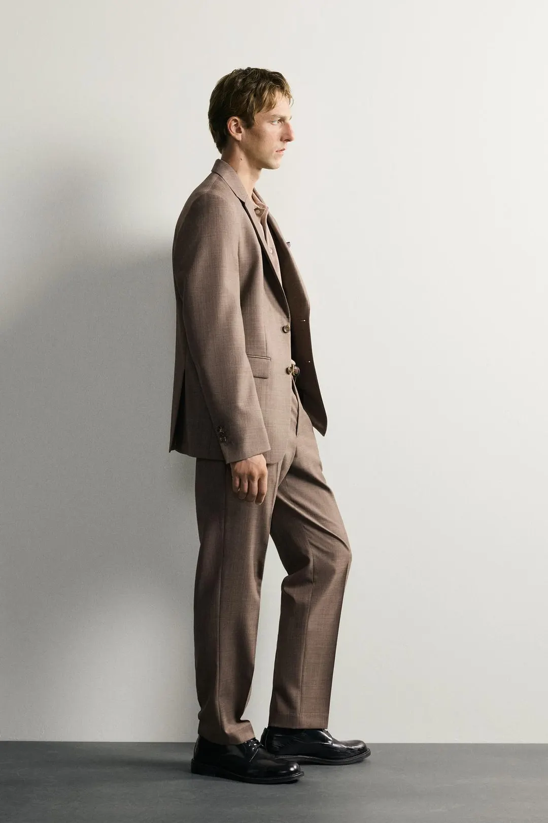Фактурные костюмные брюки из смесовой шерсти, Zara