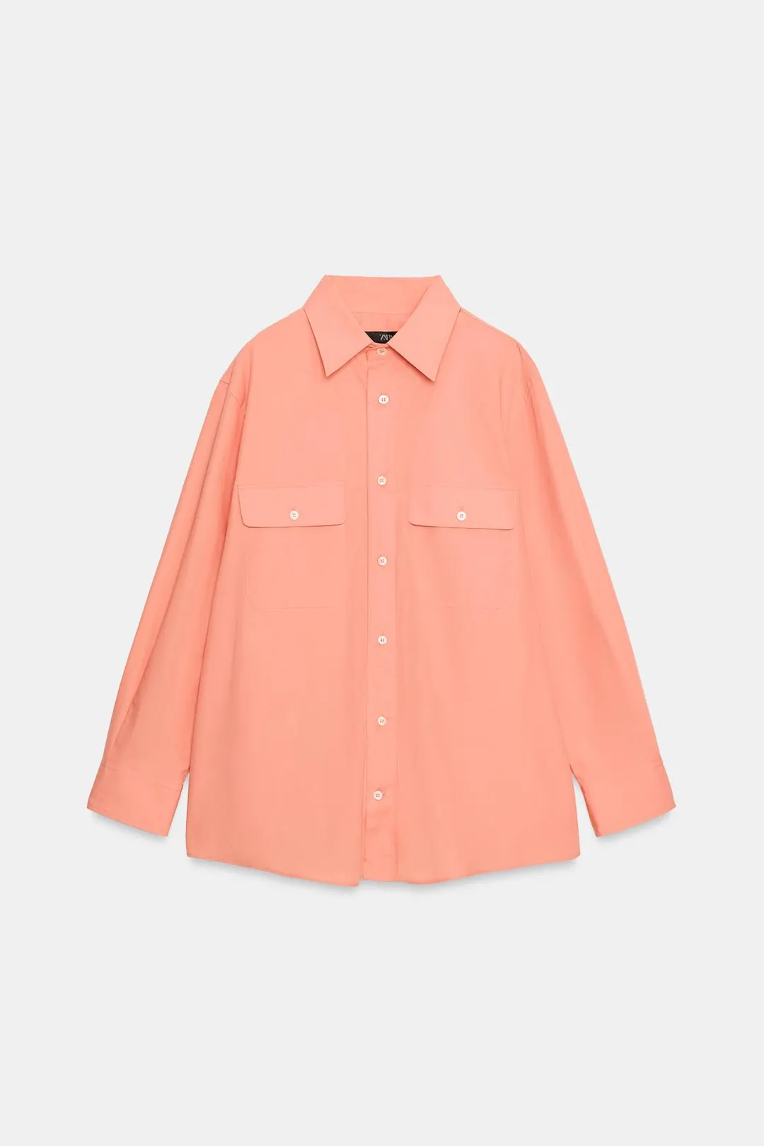 Рубашка из поплина с карманами ZW Collection, Zara