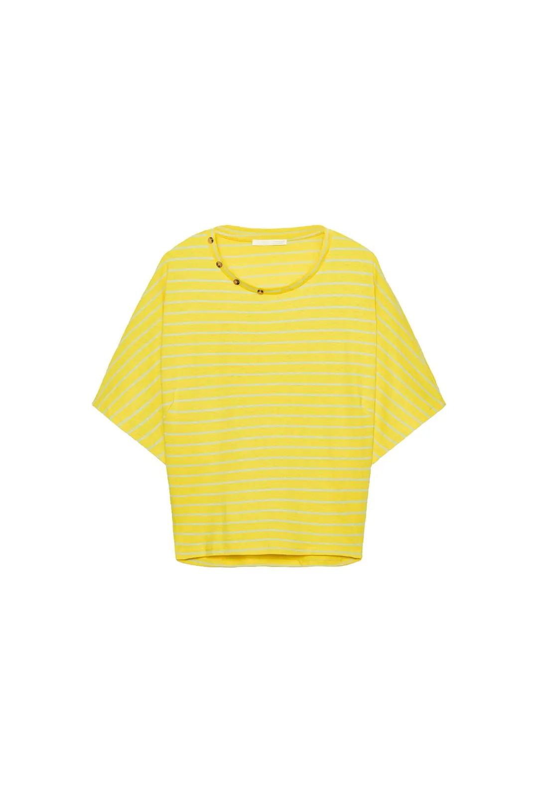 Футболка в полоску из хлопка и льна, Zara