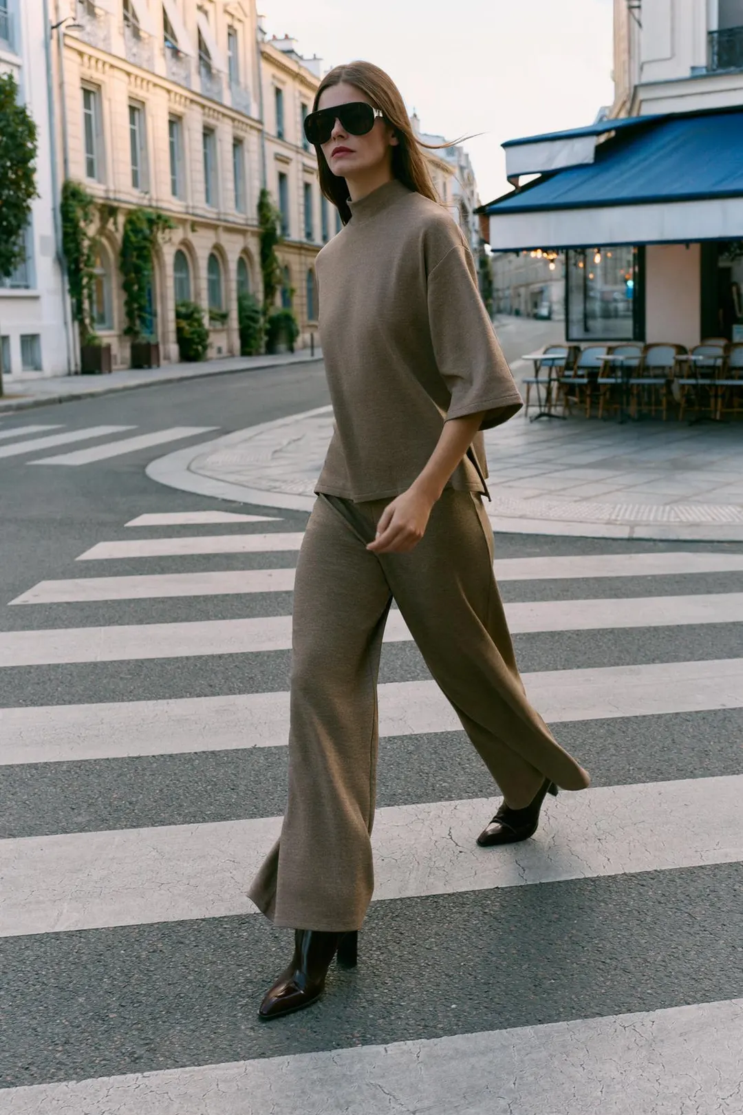 Брюки базовые из пике, Zara