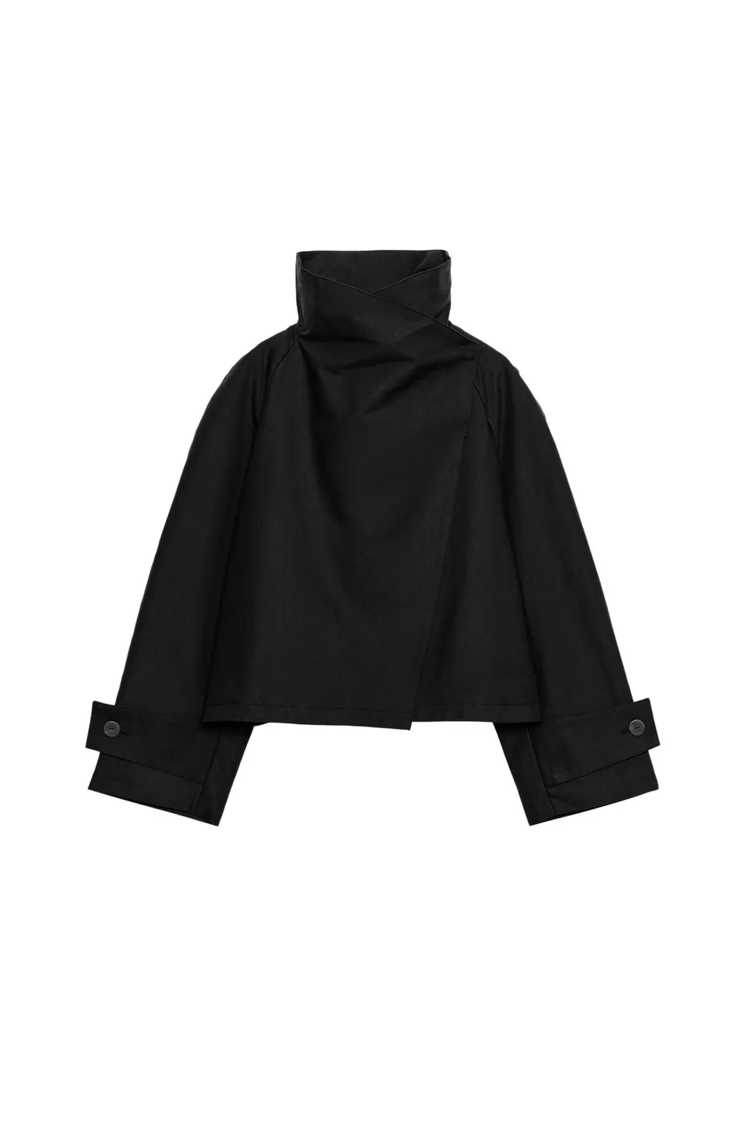 Укороченный тренч ZW Collection с высоким воротником, Zara