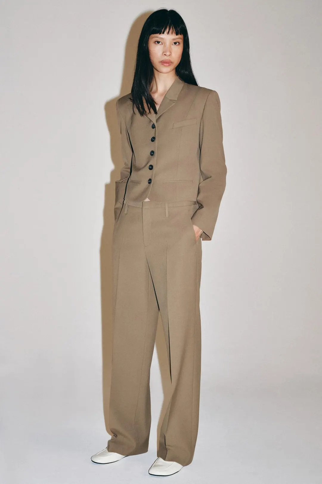 Брюки с широким поясом ZW Collection, Zara