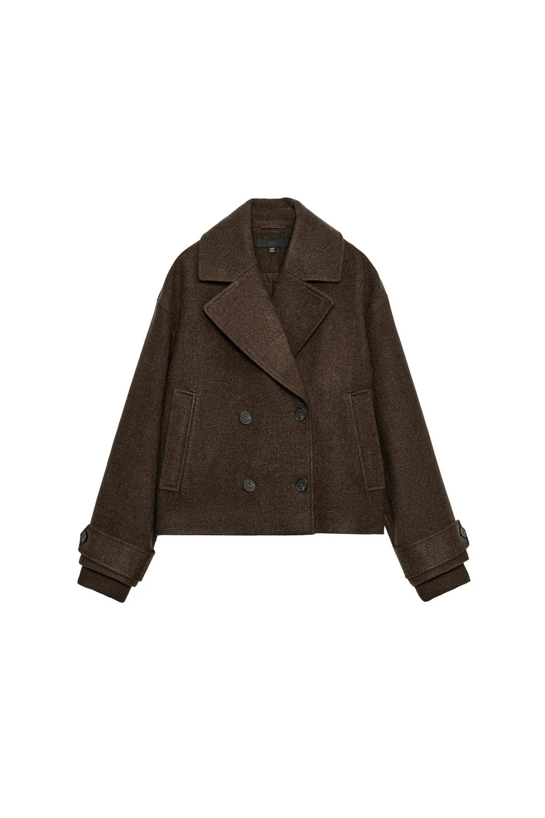 Пальто короткое мягкое двубортное, Zara