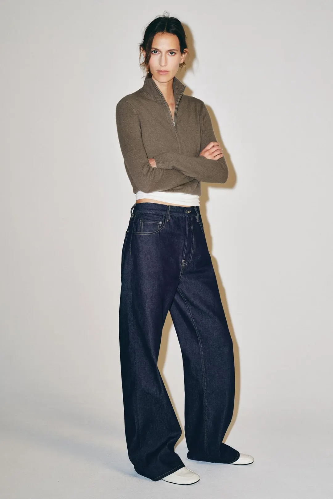 Джинсы прямого кроя со средней посадкой ZW Collection, Zara