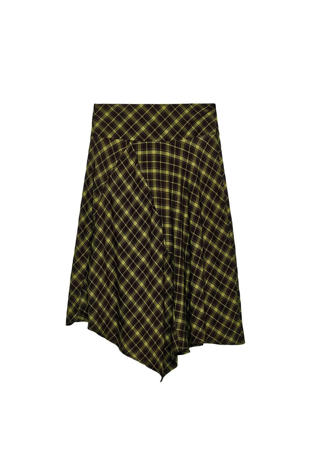 Асимметричная юбка миди в клетку, Zara