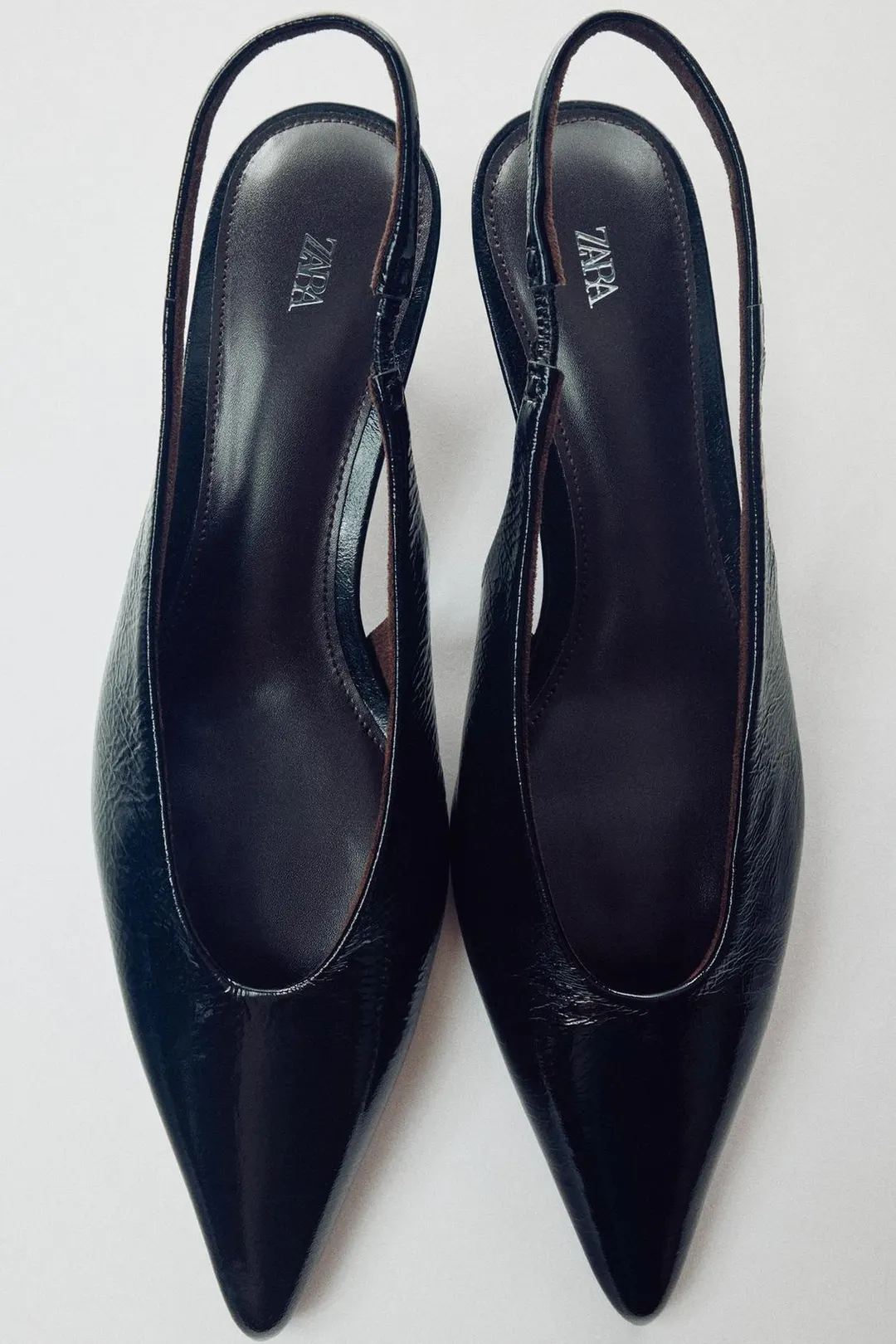Туфли с открытой пяткой из кожи, Zara