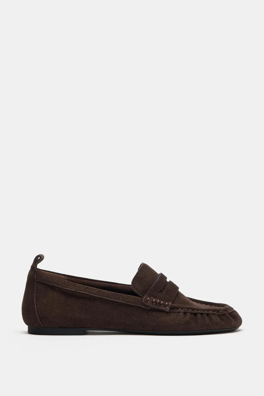 Лоферы из спилка со сборками, Zara