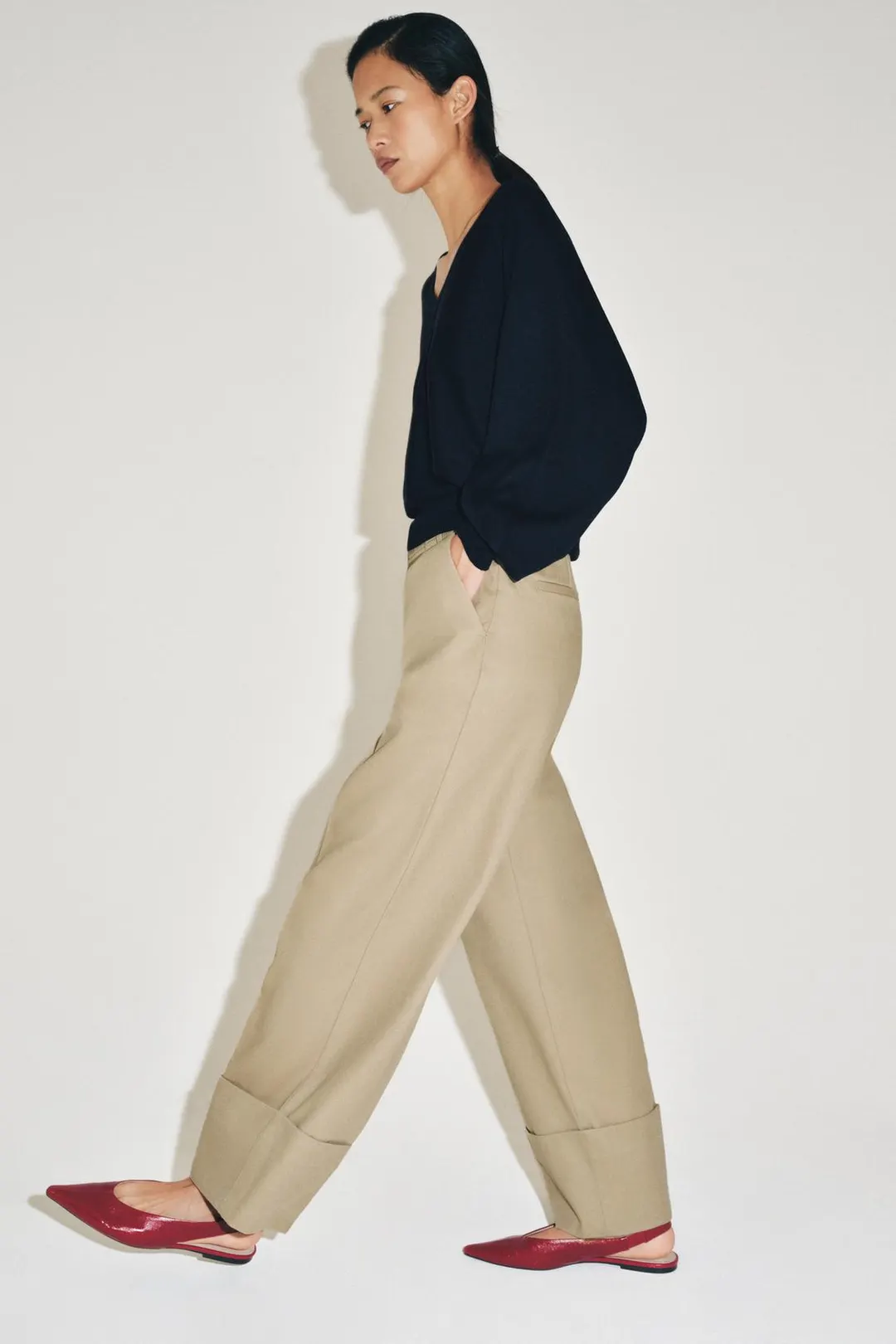 Туфли с открытой пяткой из кожи, Zara