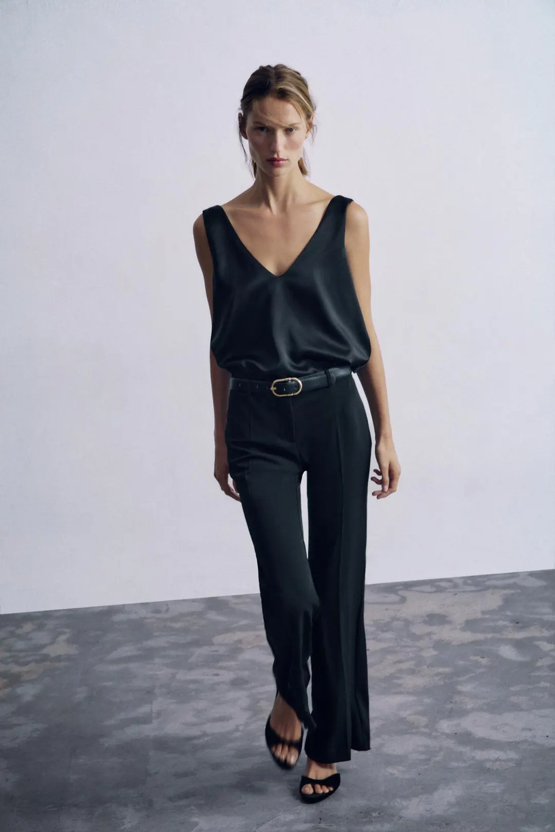 Комбинированный комбинезон с поясом, Zara