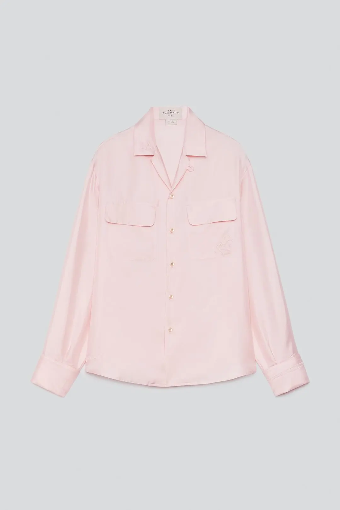Рубашка из 100% шелка с карманами, Zara