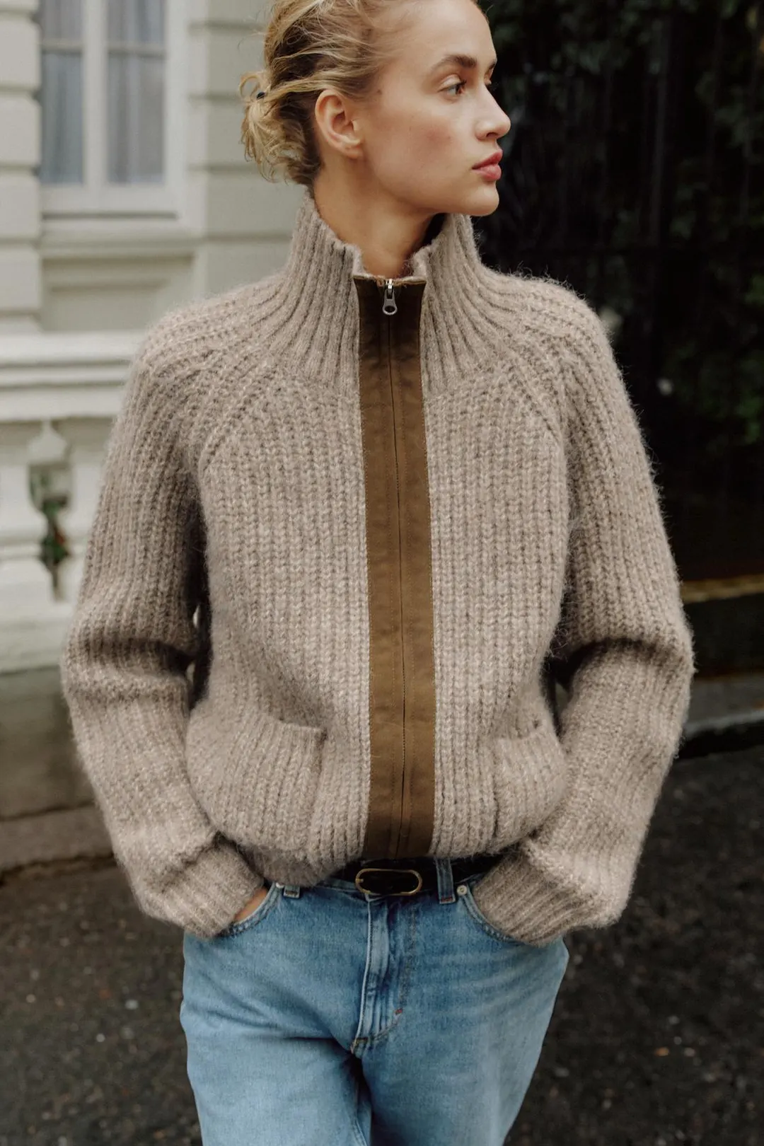 Кардиган с высоким воротником, Zara