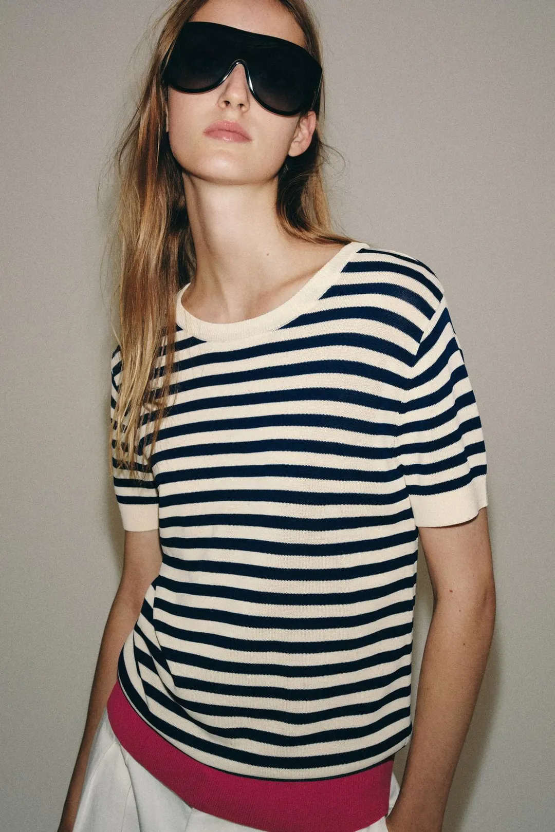Трикотажный топ в полоску, Zara