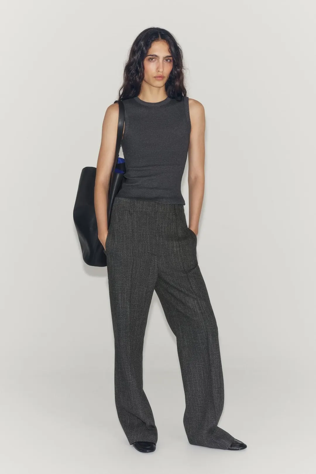 Топ без рукавов в рубчик, Zara