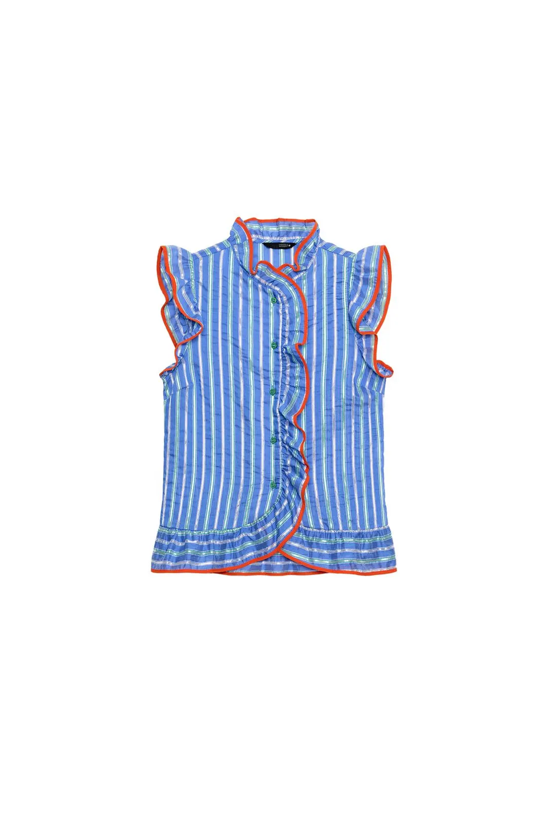 Рубашка в полоску с оборками, Zara