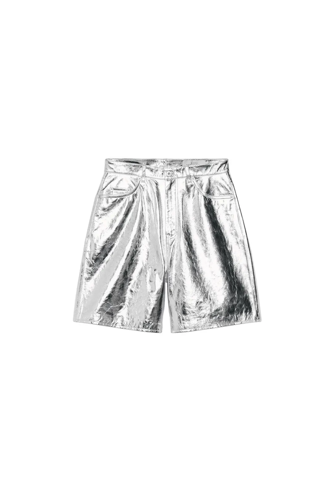 Кожаные бермуды с эффектом металлик, Zara