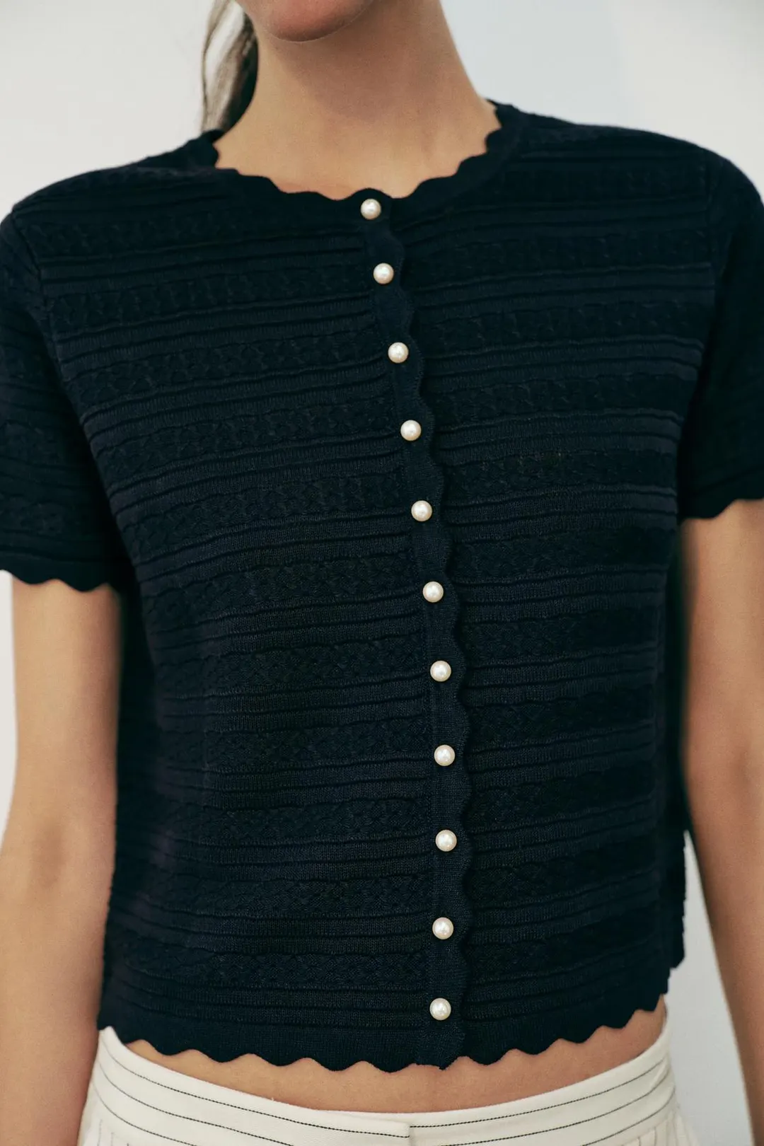 Кардиган с пуговицами под жемчуг, Zara