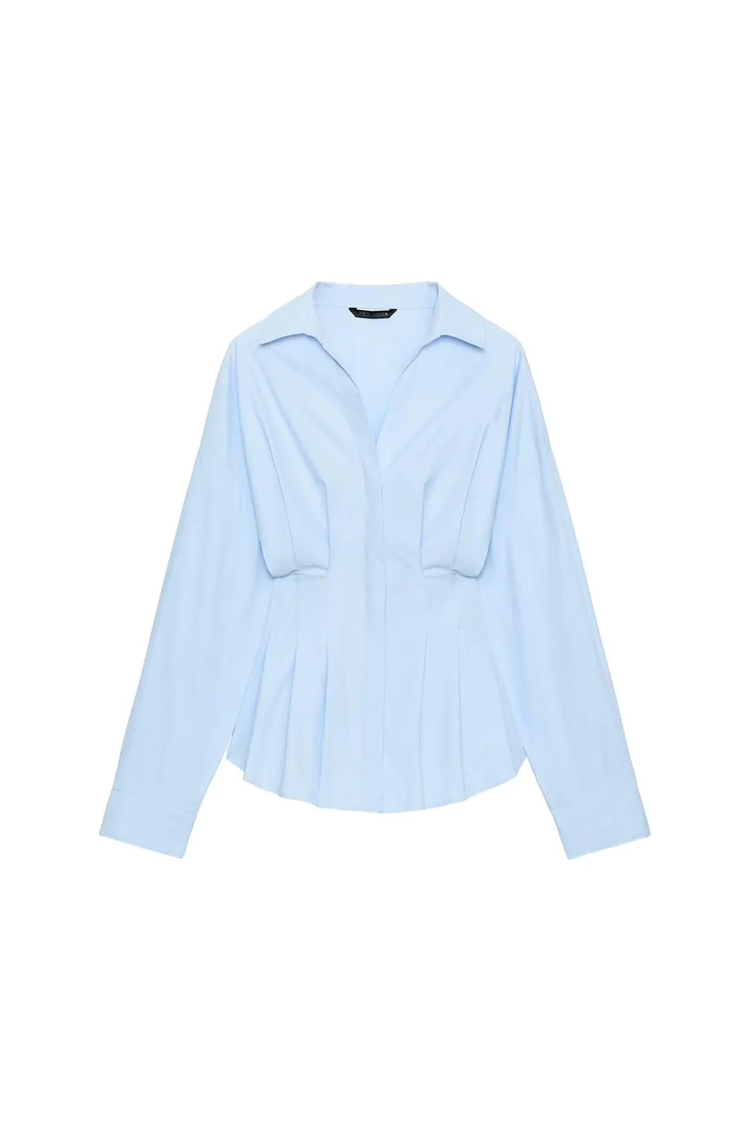 Рубашка из поплина с плиссировкой, Zara