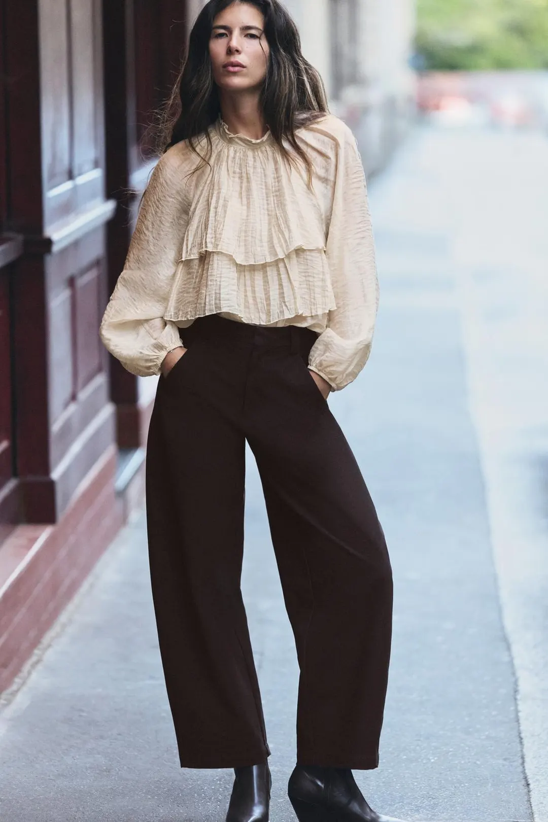 Блузка с оборками, Zara