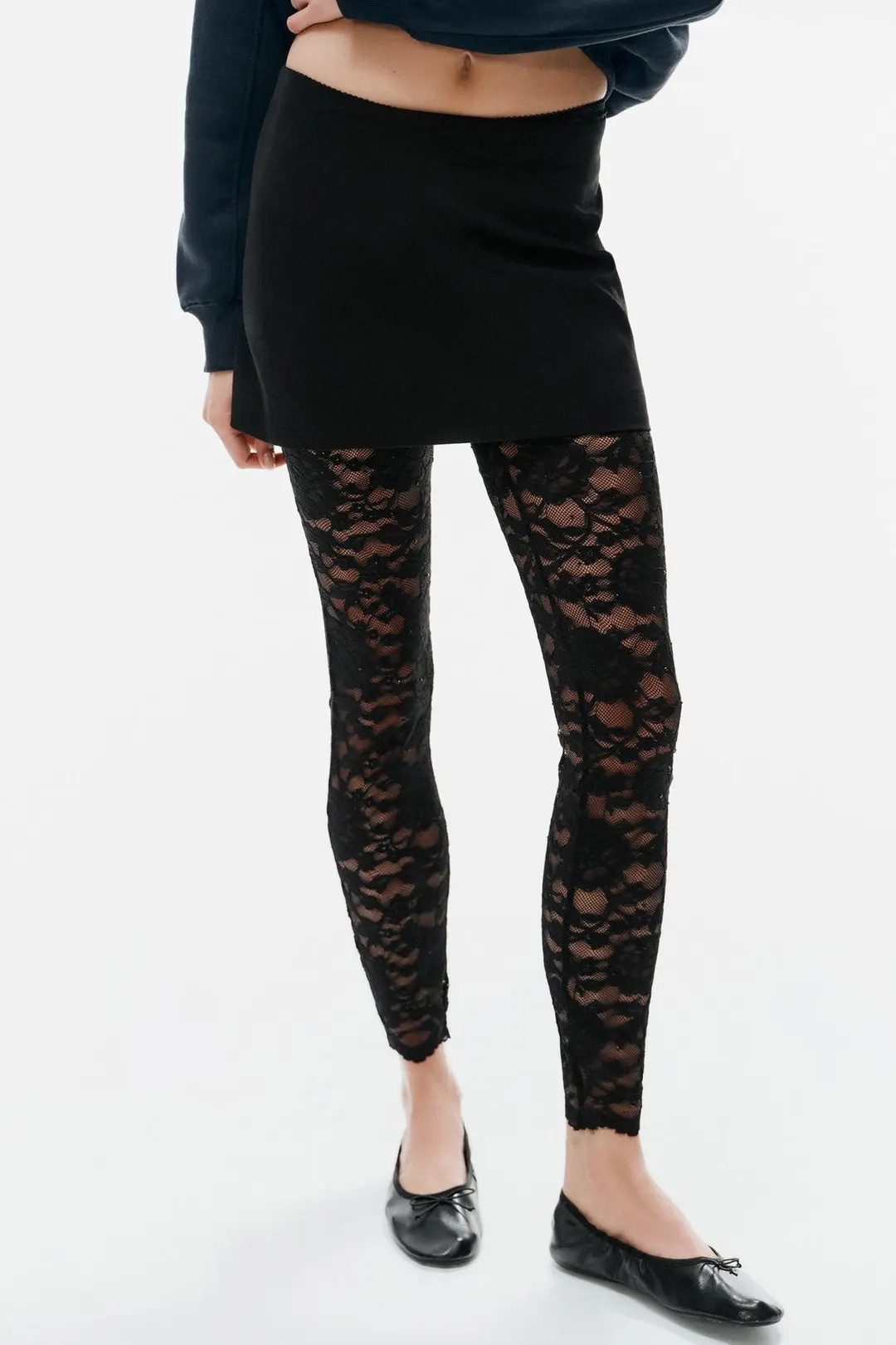 Легинсы кружевные, Zara
