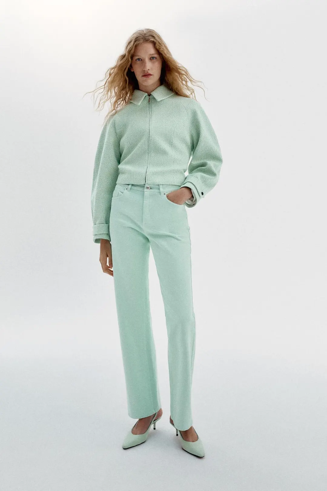 Джинсы классического кроя с высокой посадкой Z1975, Zara